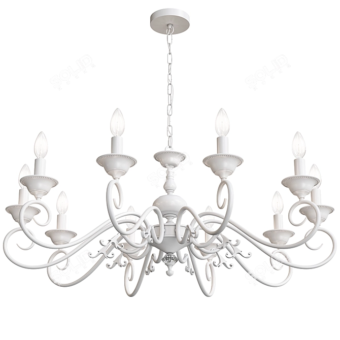 Isabelle H17006/10MWSB: Elegant 10-Light Lumien Hall Chandelier 3D model image 1