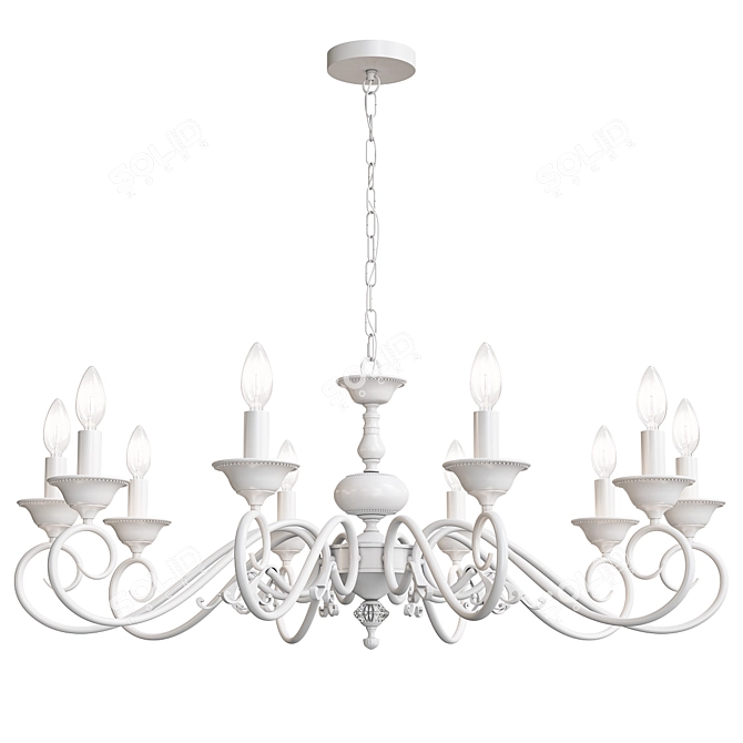 Isabelle H17006/10MWSB: Elegant 10-Light Lumien Hall Chandelier 3D model image 2