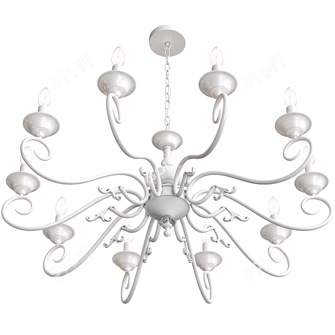 Isabelle H17006/10MWSB: Elegant 10-Light Lumien Hall Chandelier 3D model image 3