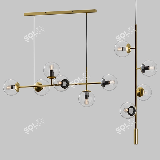 Elegant Orb Pendant Set: Bolia's Perfect Illumination. 3D model image 1