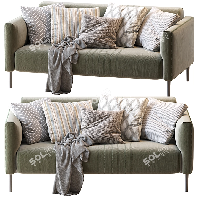 Elegant TUXEDO D2 Sofa 3D model image 1