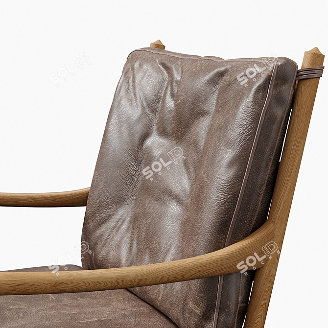 Vintage Danish Colonial Armchairs by Ole Wanscher 3D model image 3