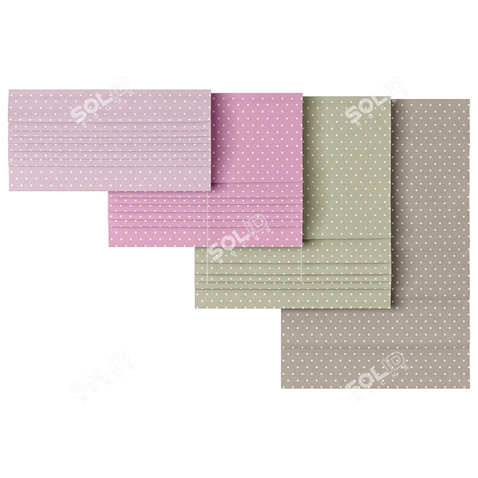 Polka Dot Party Roman Curtains 3D model image 2