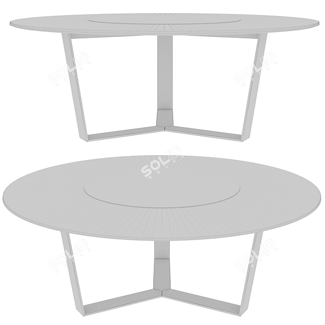 Modern Pero Round Table - Metal and Wood Finish 3D model image 2