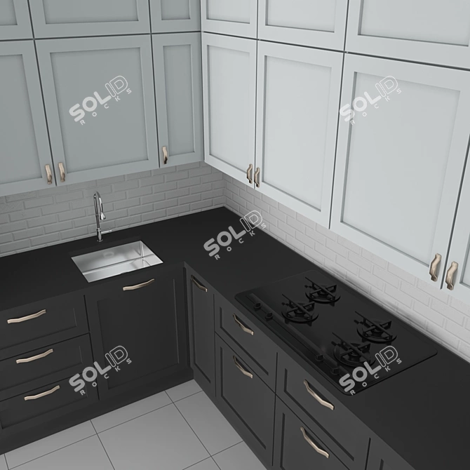 Title: Modern Kitchen Set: Stylish, Functional 3D model image 3