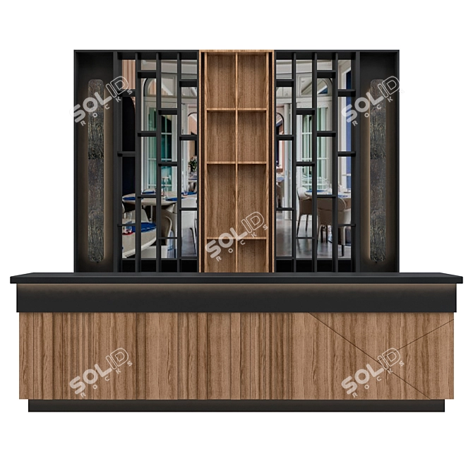 Modern Restaurant Bar Zone 3D model image 2