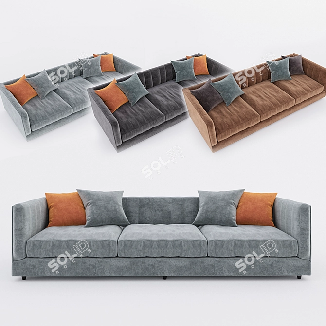 Modern 2-Seater Sofa 3D model image 1