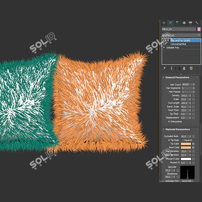 Luxury Comfort Pillows 3D model image 2