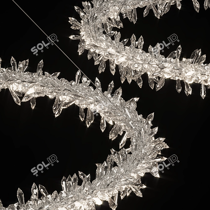 Glamorous Crystal Ring Chandelier 3D model image 6