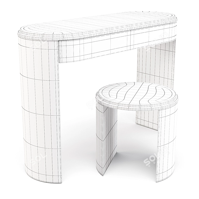 Modern Design with a Retro Twist: Bower Step Console Table 3D model image 3