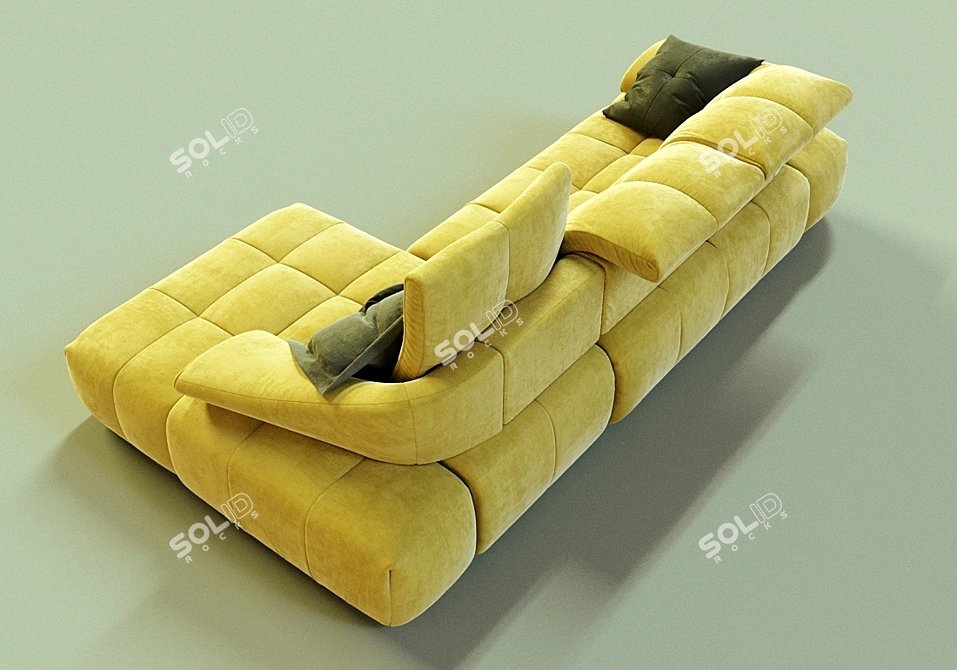 Elegant Modular Charlotte Sofa 3D model image 2