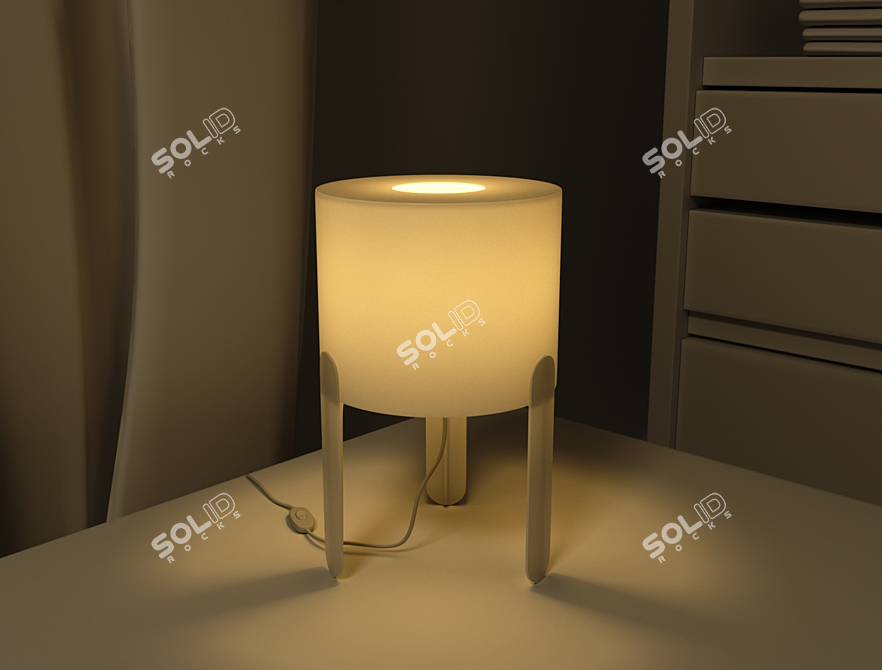 Futuristic Spaceship Table Lamp 3D model image 5