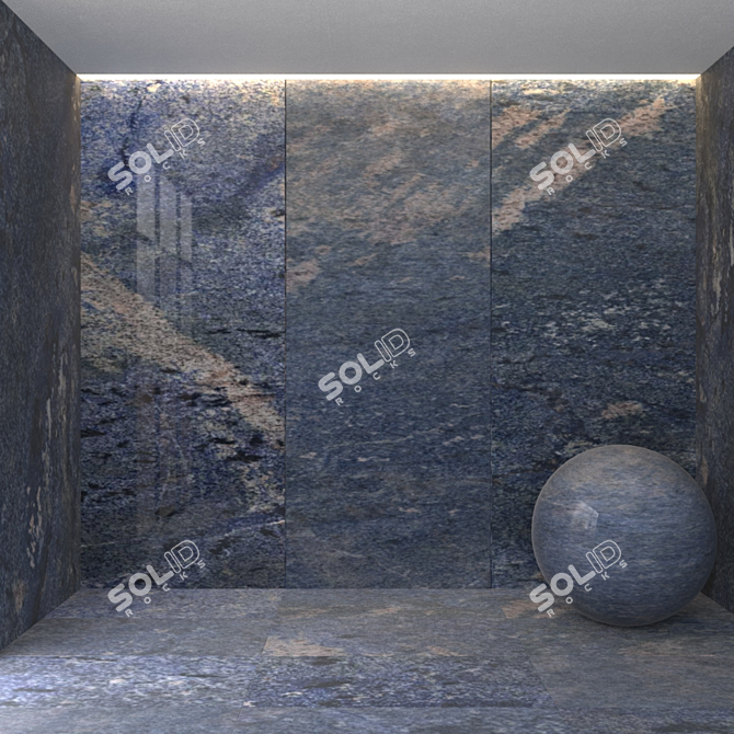 Elegant Blue Bahia Marble Tile 3D model image 1