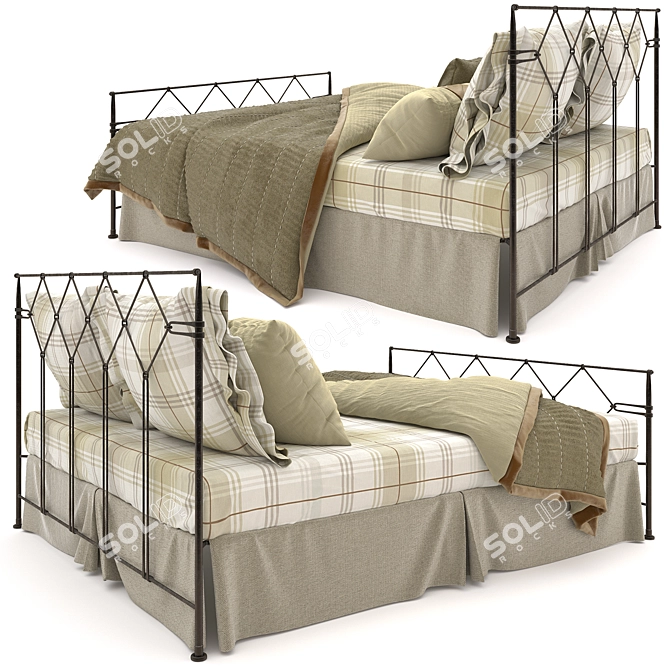 Agata Double Bed - Modern, Spacious 3D model image 2