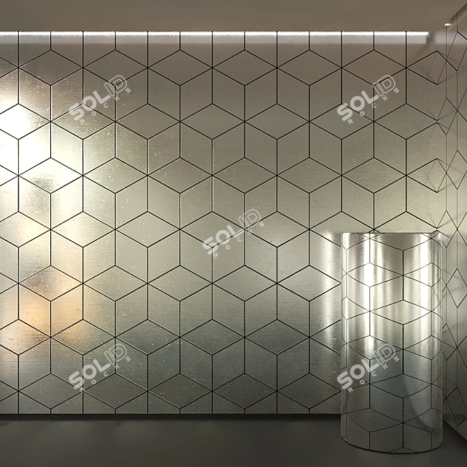 Seamless Metal Panel: Reflective, Textured & Eye-Catching 3D model image 1