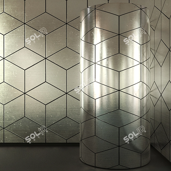 Seamless Metal Panel: Reflective, Textured & Eye-Catching 3D model image 2