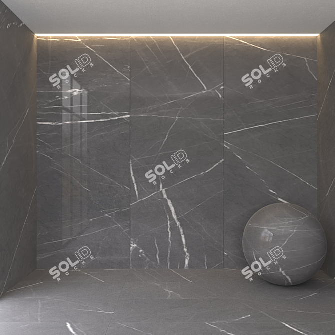 Graphite Marble Tiles - Modern Floor Design 3D model image 1