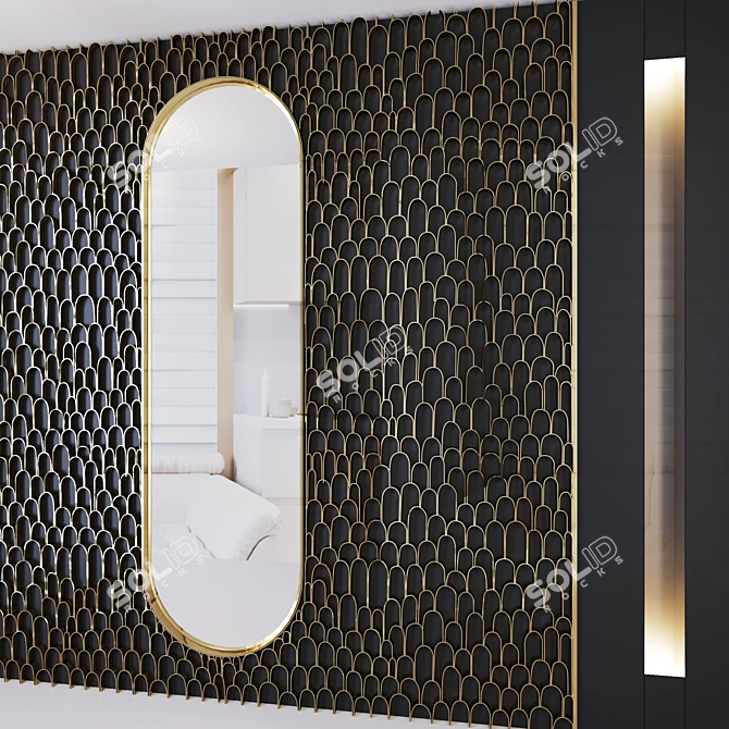 Title: Wave Formation Wall Decor 3D model image 2