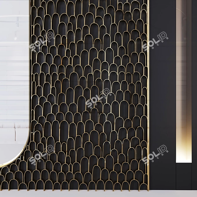 Title: Wave Formation Wall Decor 3D model image 3