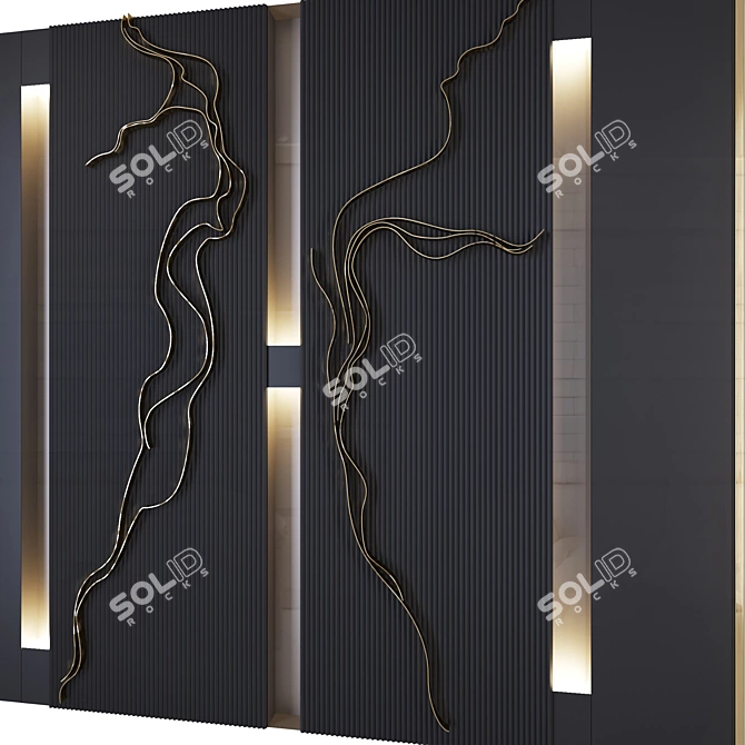 Wave_Steel_Decor_SVblack 3D model image 2