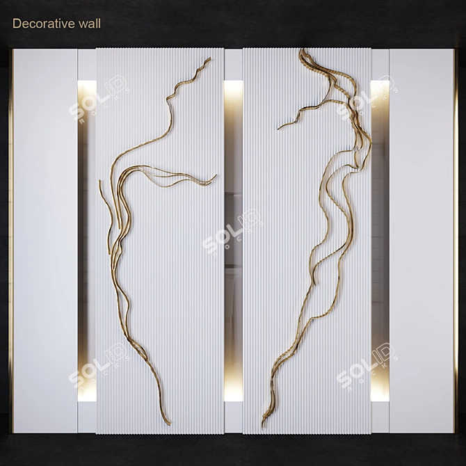 Waveform Decor Wall - SV White 3D model image 1