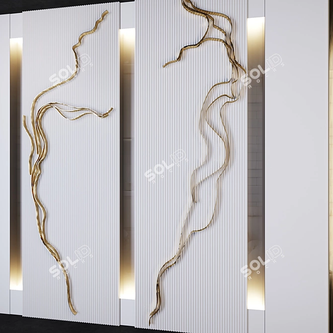 Waveform Decor Wall - SV White 3D model image 2