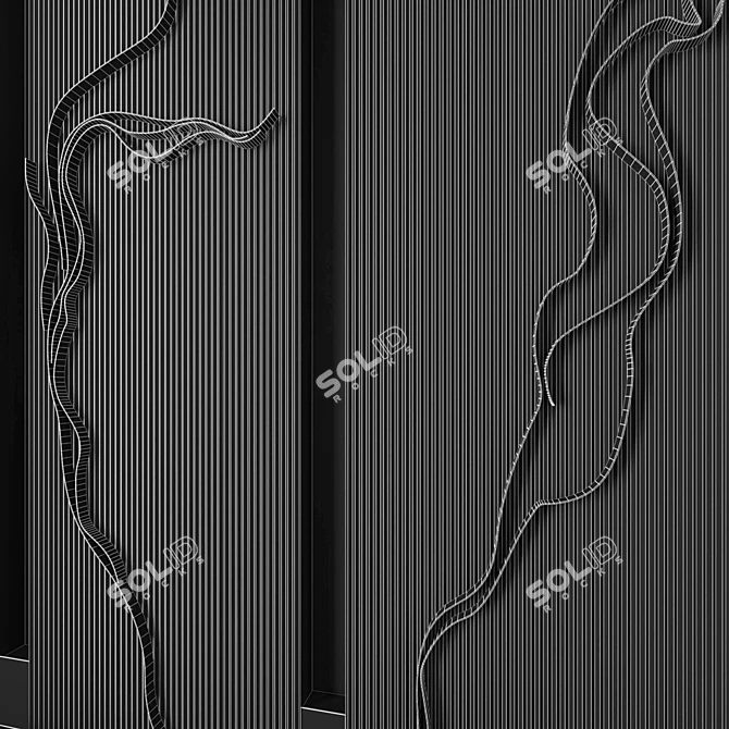 Waveform Decor Wall - SV White 3D model image 4