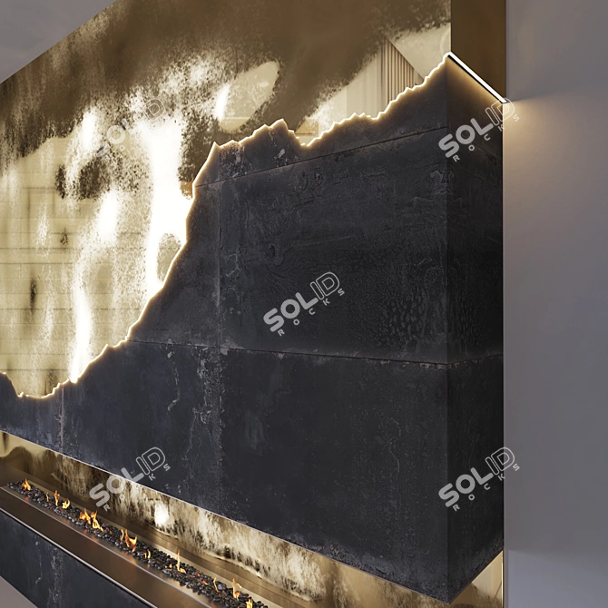 Kamin_Art Gold: Luxury Ceramic Tiles 3D model image 3