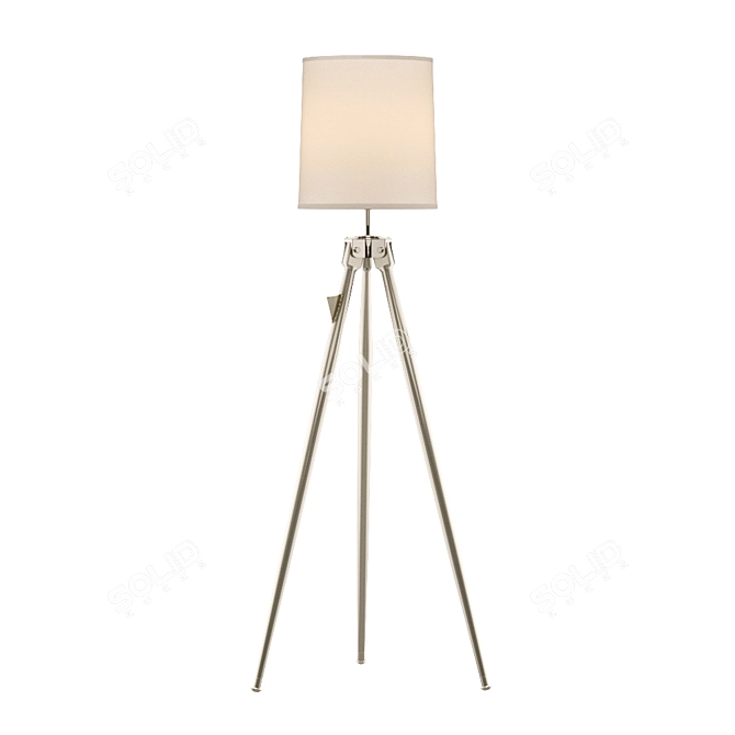 Sophisticated Surveyor Silver Floor Lamp 3D model image 1