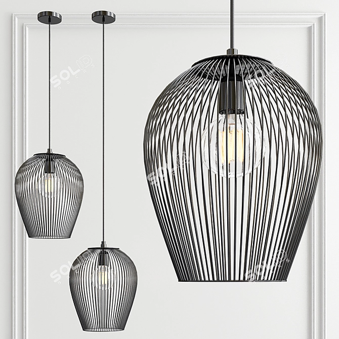 Exquisite Chandelier Collection: Papillon, Straw Hat, Abby, Dome Rattan 3D model image 5