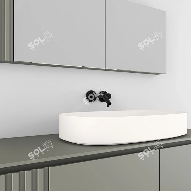 Sleek and Stylish Modern Bathroom Furniture 3D model image 2