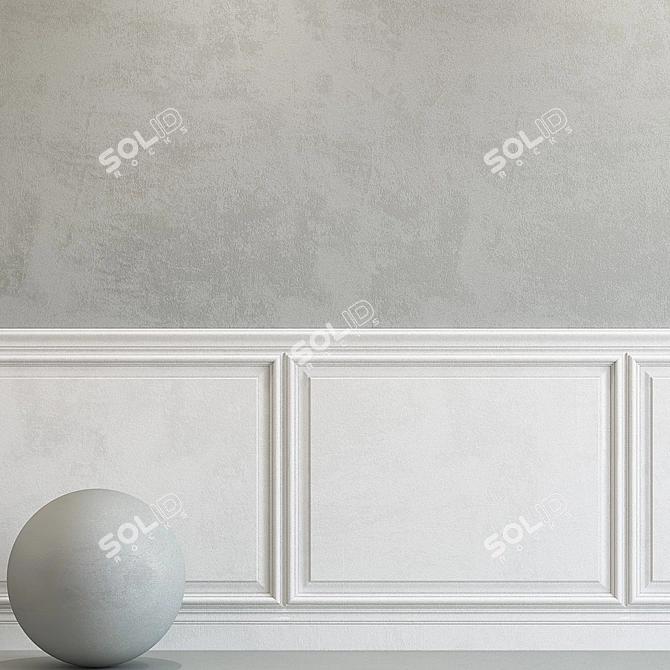 Elegant Molded Plaster: Pantone 11-4201 Cloud Dancer 3D model image 2