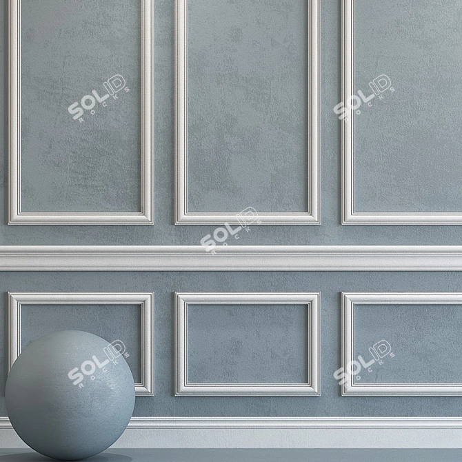 Elegant Moulding-Enhanced Plaster 3D model image 2