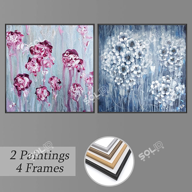 Elegant Wall Art Set with Multiple Frame Options 3D model image 1