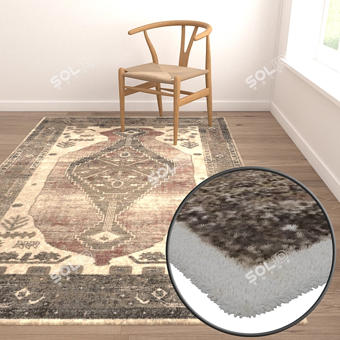 High-Quality Carpet Set - 3 Designs 3D model image 5