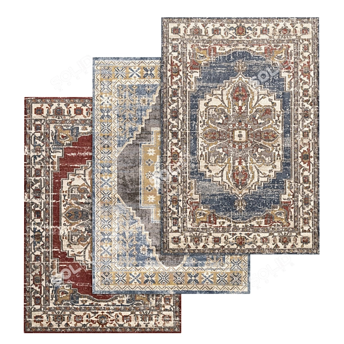 Luxury Carpet Set: High-Quality Textures for Versatile Use 3D model image 1