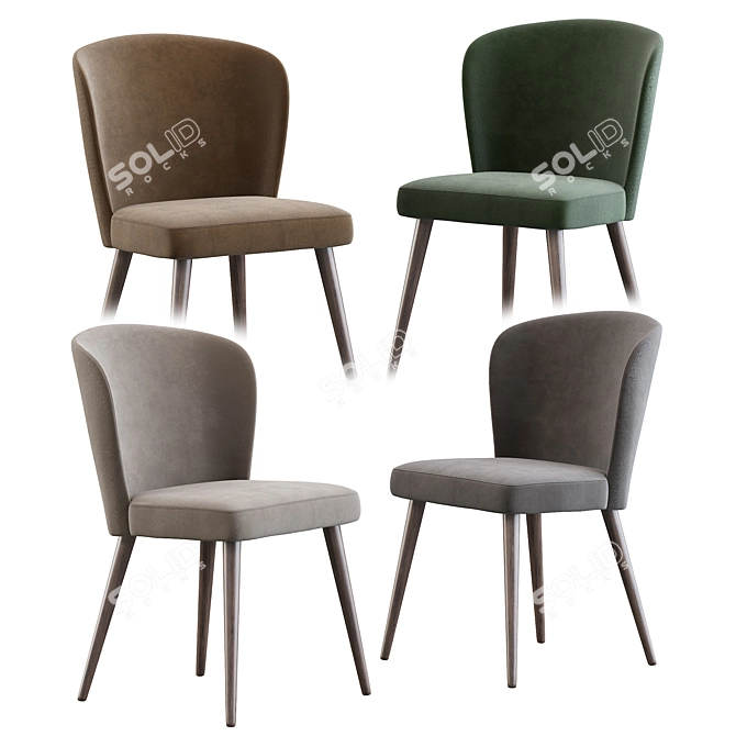 Elegant Aston Dining Chair by Minotti 3D model image 1