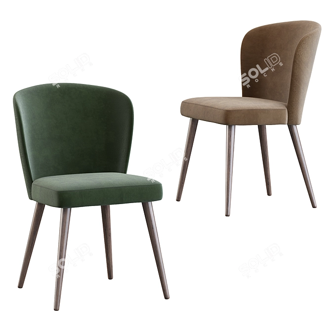Elegant Aston Dining Chair by Minotti 3D model image 3