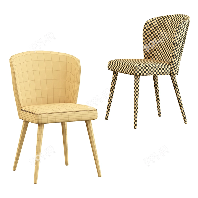 Elegant Aston Dining Chair by Minotti 3D model image 4