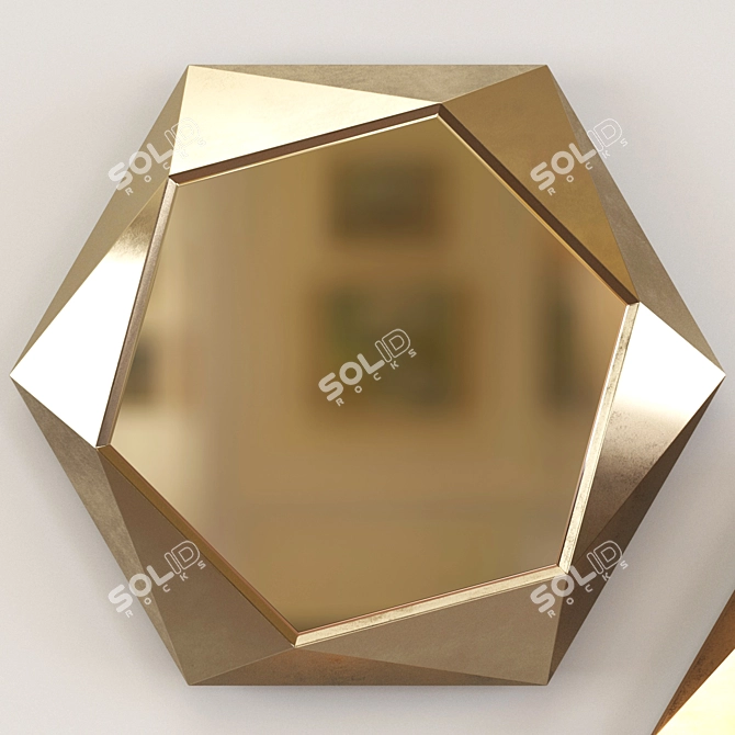Elegant Reflective Calliope Mirror 3D model image 3