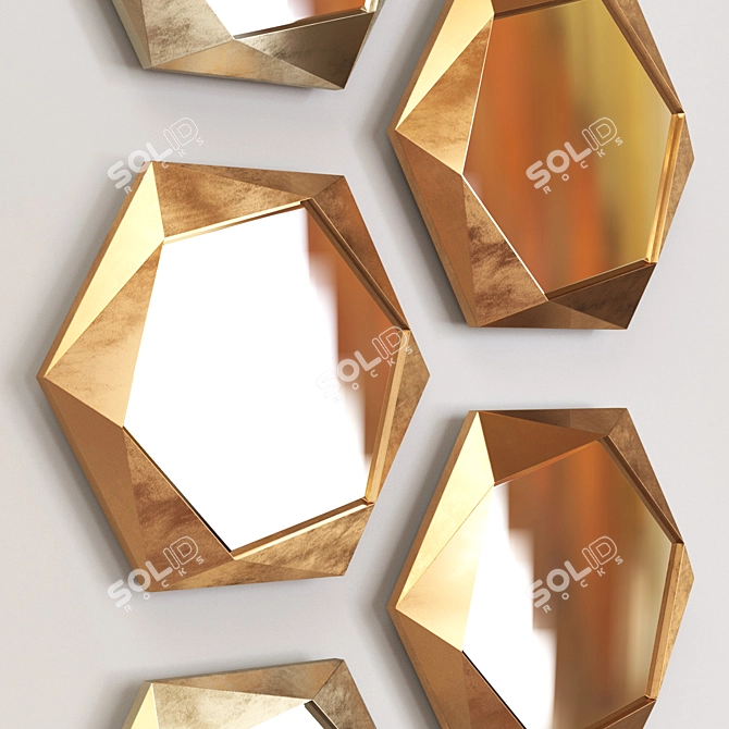 Elegant Reflective Calliope Mirror 3D model image 4