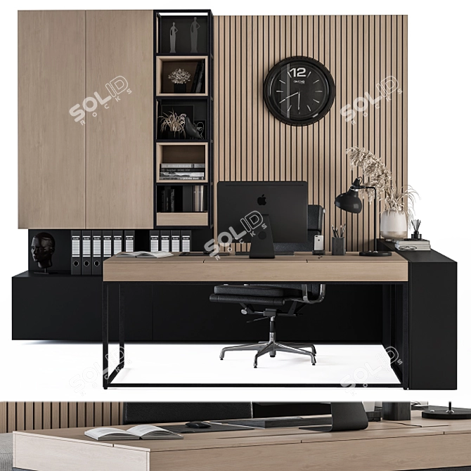 Executive Office Set 11 | Stylish & Functional 3D model image 4