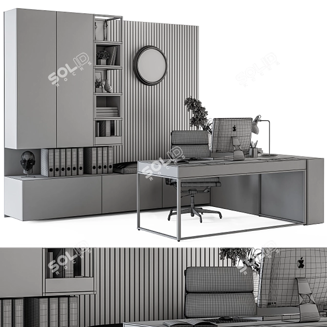 Executive Office Set 11 | Stylish & Functional 3D model image 5