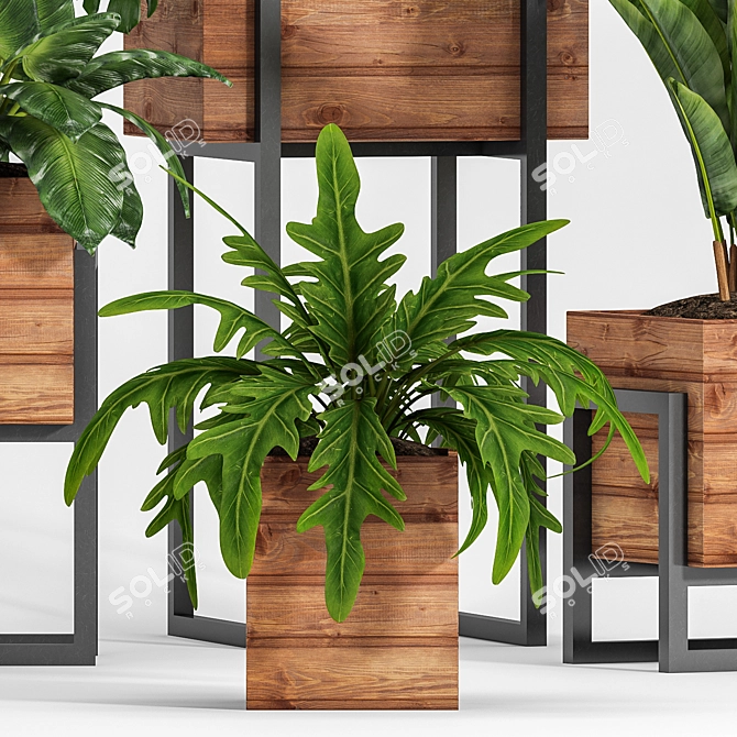 Green Oasis Planter Set 3D model image 4