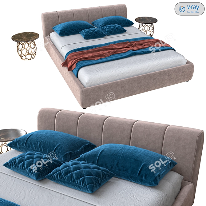 Modern Lema WARP Bed Set 3D model image 2