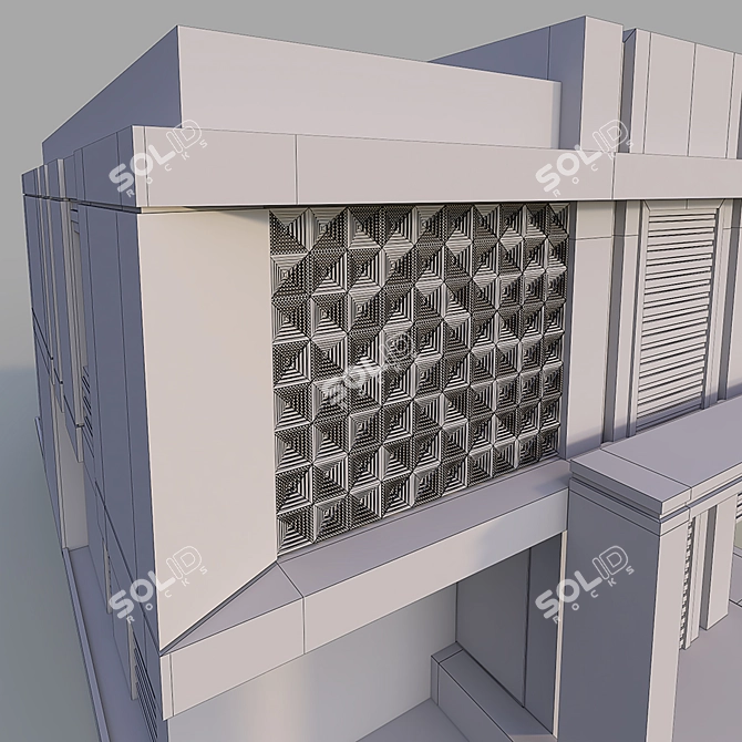 Contemporary Two-Story Villa 3D model image 4