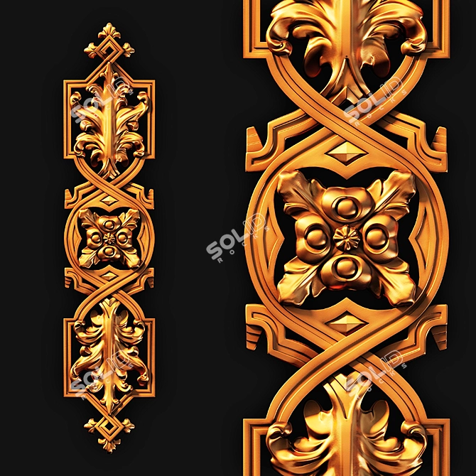 Title: Empire Style Wooden Decor 3D model image 1