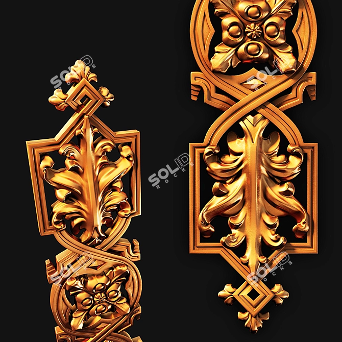 Title: Empire Style Wooden Decor 3D model image 2