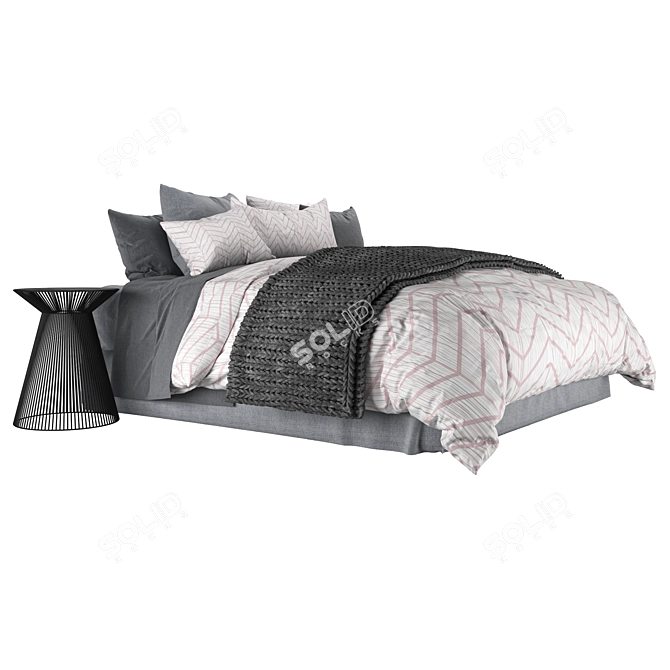 Queen Size Bed Frame 160cm 3D model image 5