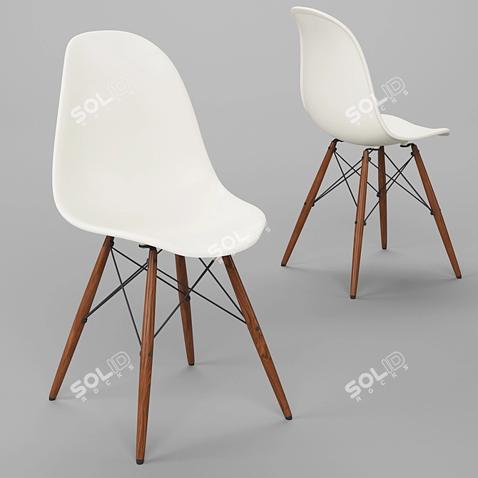 Modern Dining Table Set with Chairs 3D model image 4